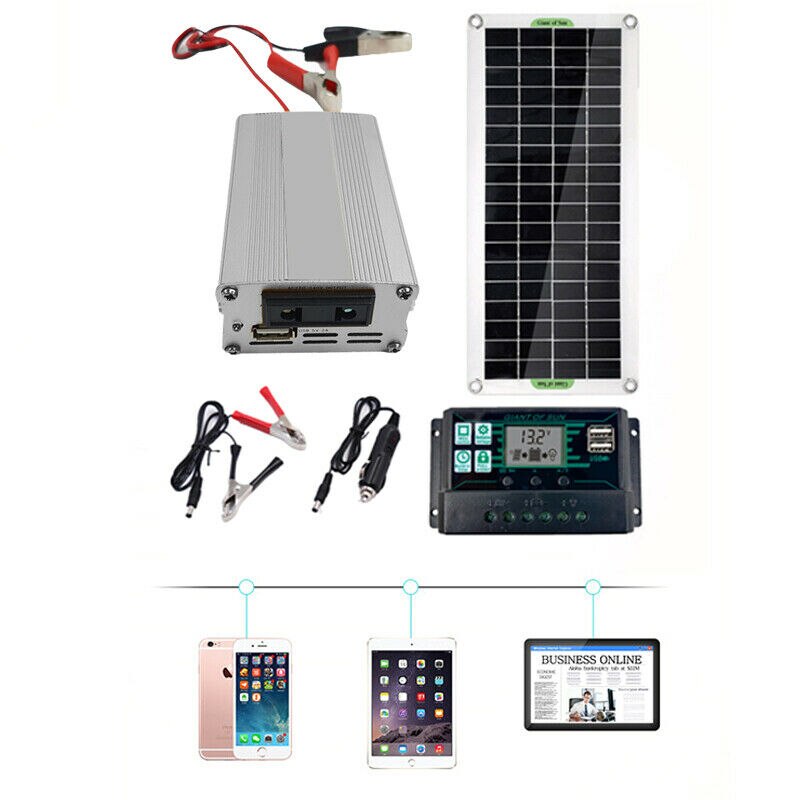 200W Solar Panel Kit 12V to 220V Battery Charger RV Travel Trailer Camper Van with 100A Controller