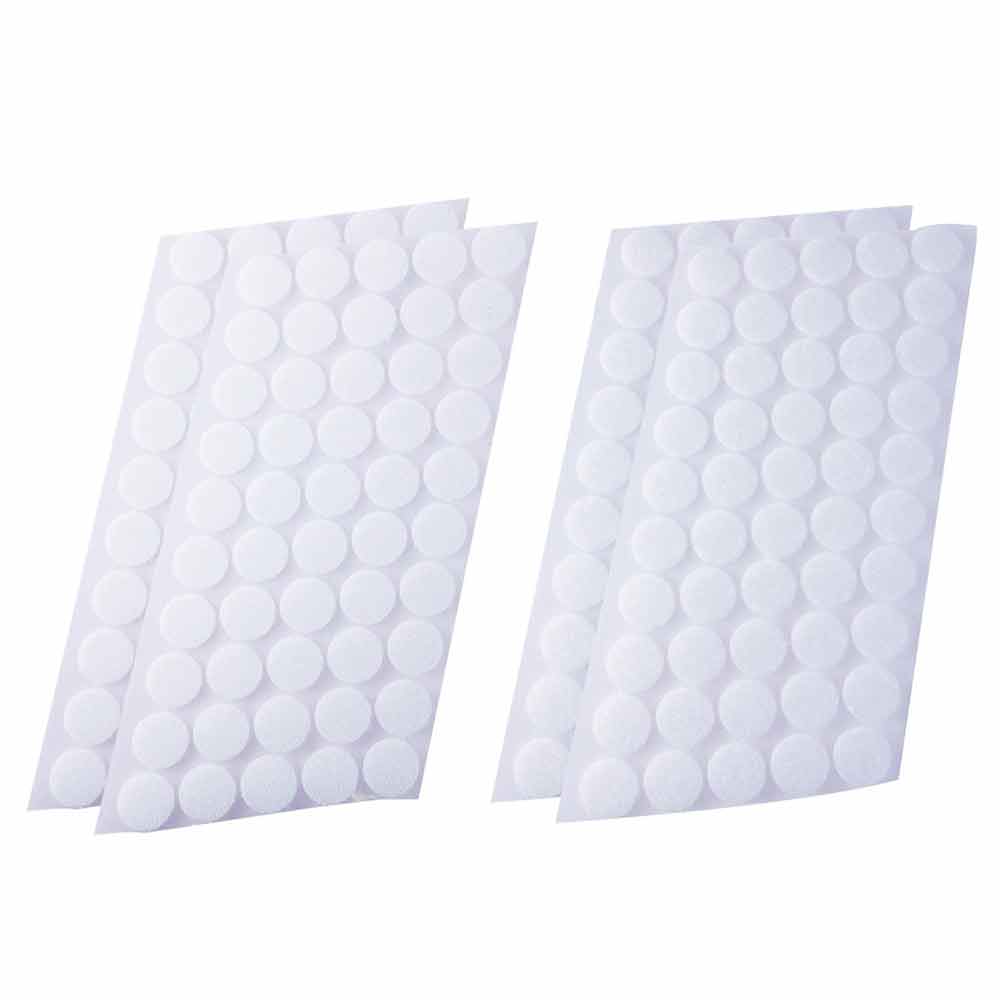 100Pairs 10Mm Zelfklevende Stippen Nylon Sticky Hook Loop Fastener Ronde Dot Stickers Tapes Voor Opknoping Naaien kleding Diy Craft: White 100Pairs