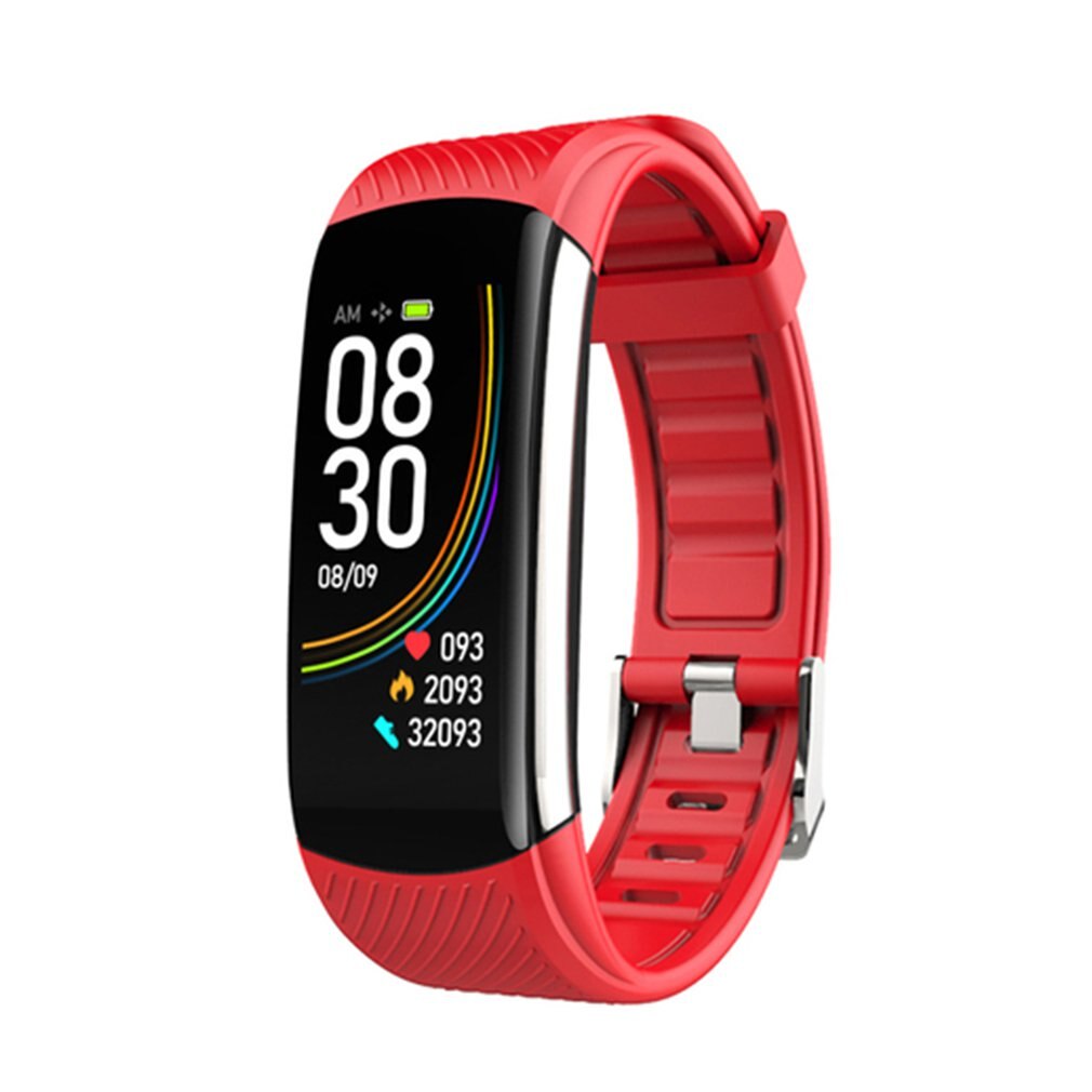C6s smarte uhren, 0.96- zoll-sportarmbanduhren, herzfrequenzmessung, blutdruckmessung, schlafüberwachung, nachrichtenfunktion, fitness-smartwatch: Rot