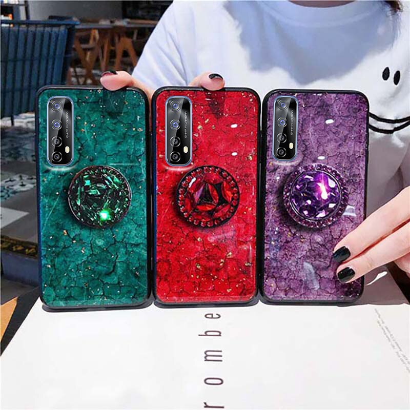 Voor Realme Narzo 20 Pro Zachte Tpu Rhinestone Stand Behuizing Realme Narzo20 Pro Cover