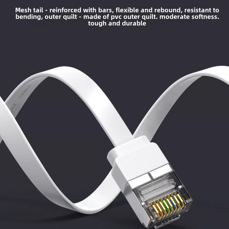 10 Gigabit Kot7 Płaski 90-stopniowy kabel Ethernet Kot6A GB TV router Linia szerokopasmowa Uniwersalny przewód sieciowy typu L w górę w dół RJ45