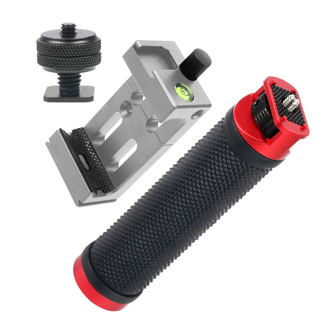 Suporte de sapata a frio de alumínio 1/4 3/8, adaptador para zhiyun, capinação s, carta, laboratório, gimbal: Combo Silver Clip