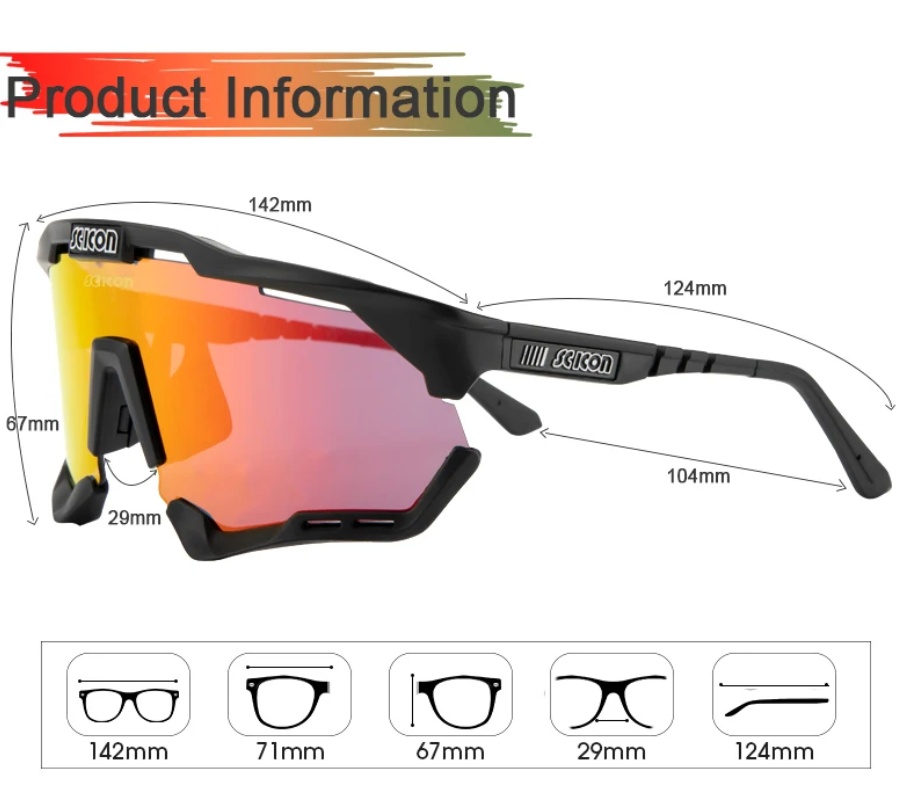Scicon polariserade/fotokromatiska cykelglasögon  uv400 landsväg mtb cykelglasögon män kvinnor utomhussporter cykelsolglasögon