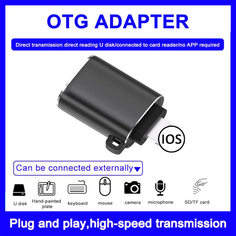 Otg Adapter Is Geschikt Usb 3.0 U Disk Adapter Muis Converter Voor 8 Pin Voor Iphone Otg Adapter Met Gesp