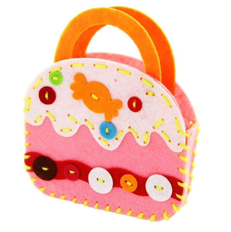 FAI DA TE Non Tessuto Borsa A Mano In Tessuto Fatti A Mano giocattolo Del Fumetto Stereo Pasta Arts & Crafts Giocattoli per la Scuola Materna Del Bambino Dei Bambini i principianti GYH: Cake