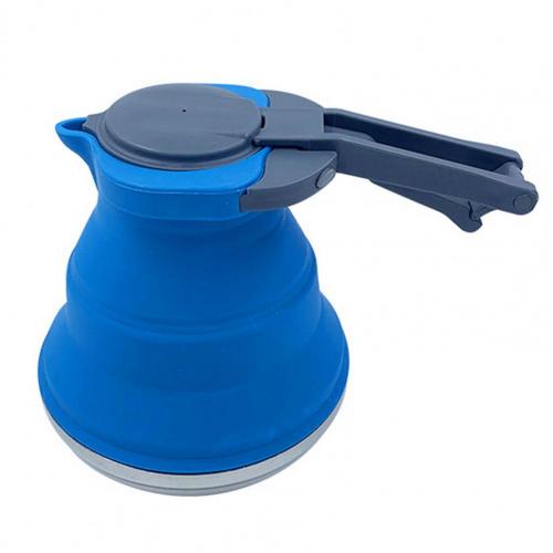 1.5L Outdoor Collapsible Water Boiler Camping Foldable Water Containers Drinking Multifunction Telescopic Storage Water Bottle: Blue