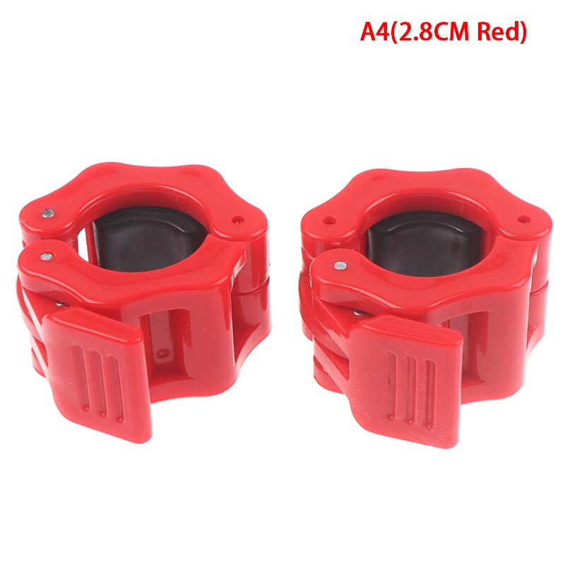 2 st styrkelyftstång gym hantel fitness bodybuilding 3 storlekar spinlock kragar skivstång krage lås hantel clips klämma: A4(2.8cm röda)