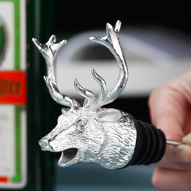 1PC Bar decoration accessories nightclub bar counter accessories red wine pourer zinc alloy rhino lion head wine stopper