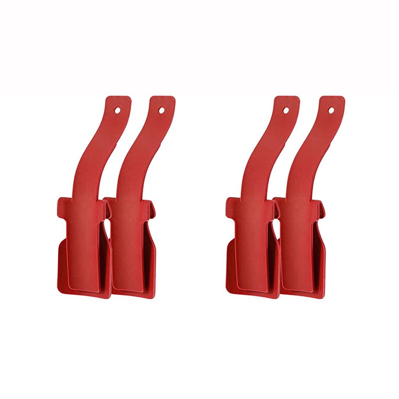 4pcs Unisex Lazy Shoe Helpers Portable Plastic Handled Sock Shoe Slider Lifting Wearing Helper Fits for Seniors Kids All Shoes: Red