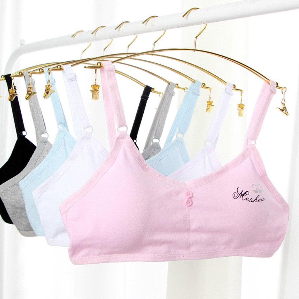 Meisjes Ondergoed Zachte Snoep Kleur Beha Voor Kids Tiener Training Kleine Brief Print Vest Ondergoed Puberteit Kleding # P30