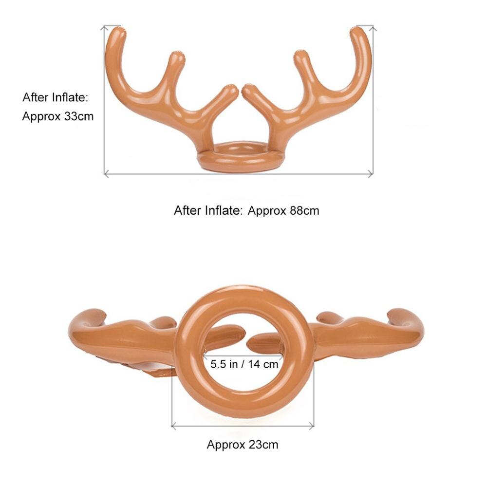 Opblaasbare Reindeer Antler Hoed Met Ringen Gooien Cirkel Speelgoed Fun Santa Game Xmas Christmas Party Toss Spel