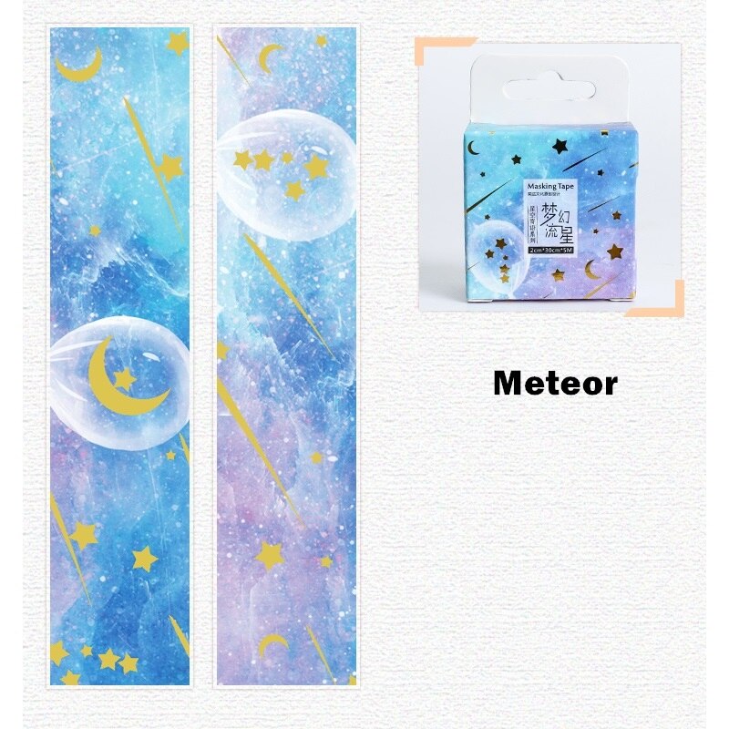 1pcs Starry Star Washi Tape 20mm Galaxy Constellation Meteor Image Adhesive Masking Tapes Home DIY Stickers Decoration A6033: Meteor