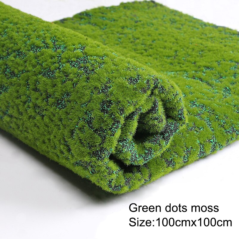 100cm simulering grøn plante væg mos græstørv simulering grøn plante scene vindue display diy mini have mikro øko dekoration: F