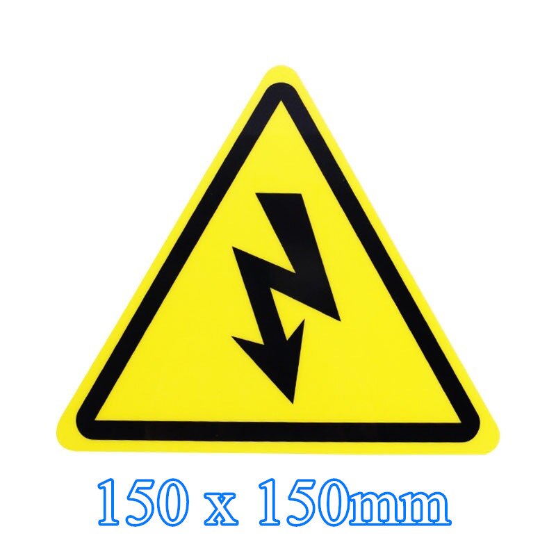 2pc pvc advarselsmærkater selvklæbende etiketter elektrisk stød fare fare meddelelse sikkerhed vandtætte mærker til fare forelektrisk boks: 150 x 150mm