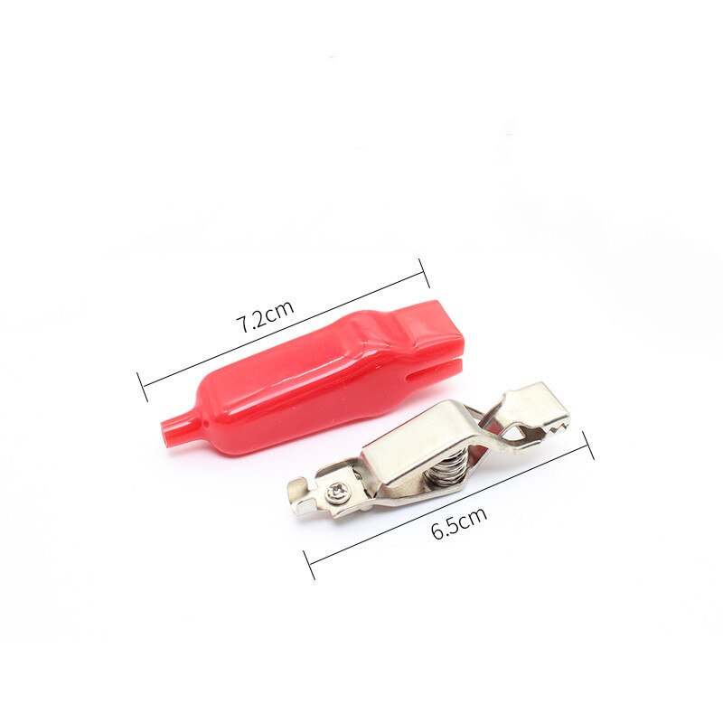 2PCS/lot 20A Mini Sheathed Alligator Clips Electrical DIY Test Lead Alligator PVC Double-Ended Crocodile Clips Roach Power Clamp