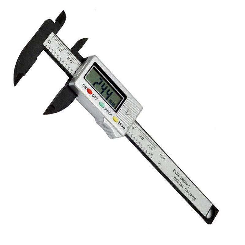 150mm/6 &quot; karbonfiber digital skyvelære 100mm/4 tommers plast vernier skyvelære måler elektronisk plast skyvelære skyve linjal måler: 100mm fliser