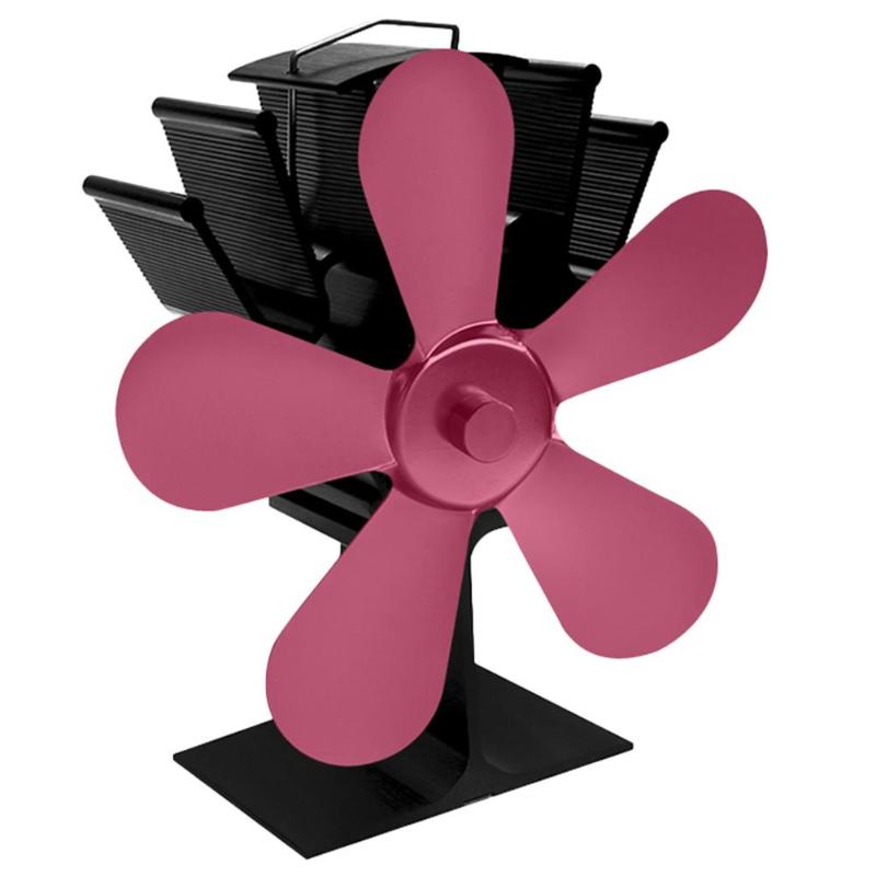 4/5 aspas ventilador de horno de aluminio quemador de calor ventilador de distribución de calor de bajo ruido disipador de calor dispositivo de ventilación del hogar: F