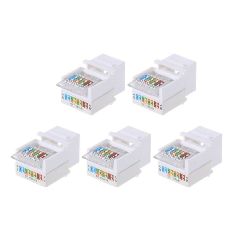 5 Pcs Network Modules RJ45 Junction Box CAT5e Network Connector 2 Port Desktop Extension Cable Box Adapter Jy23 19 Droship