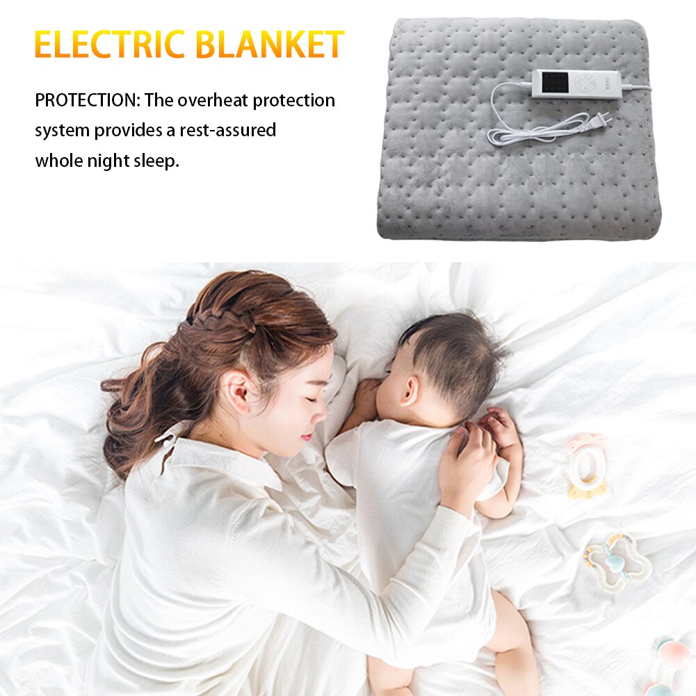Manta eléctrica de Control Dual para adultos, ropa de cama suave, segura, portátil, para invierno, 10 ajustes de calor