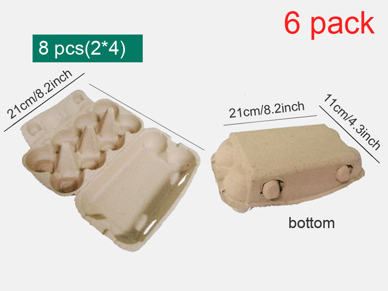 6 Pack Egg Cartons Bulk 6/8/10/12 Count Style Reusable Cardboard Egg Cartons Eggs Tray Refrigerator Empty Egg Storage Box: green