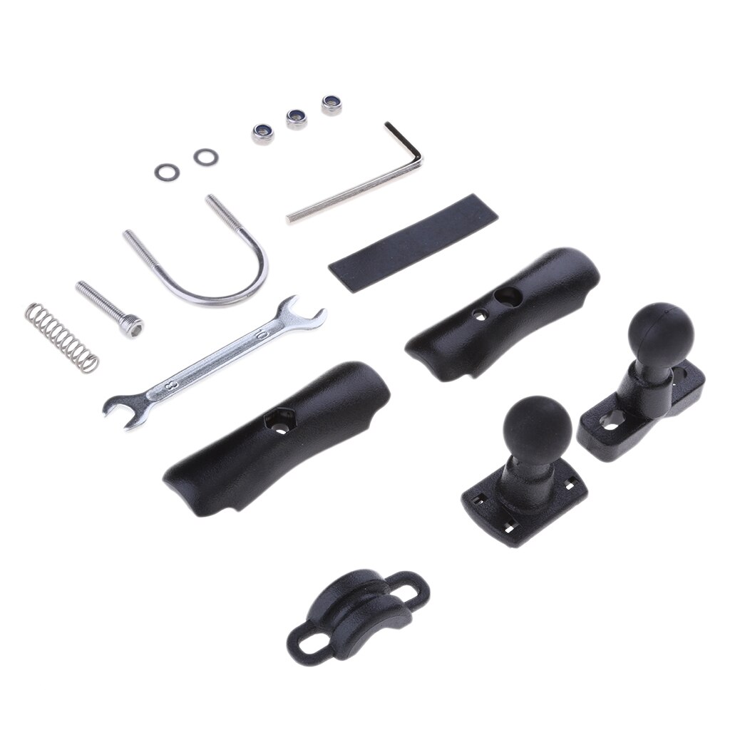 Motorcycle Bike Up to 38mm Handlebar U-Bolt Clamp Base 25mm 1" Ball Mount