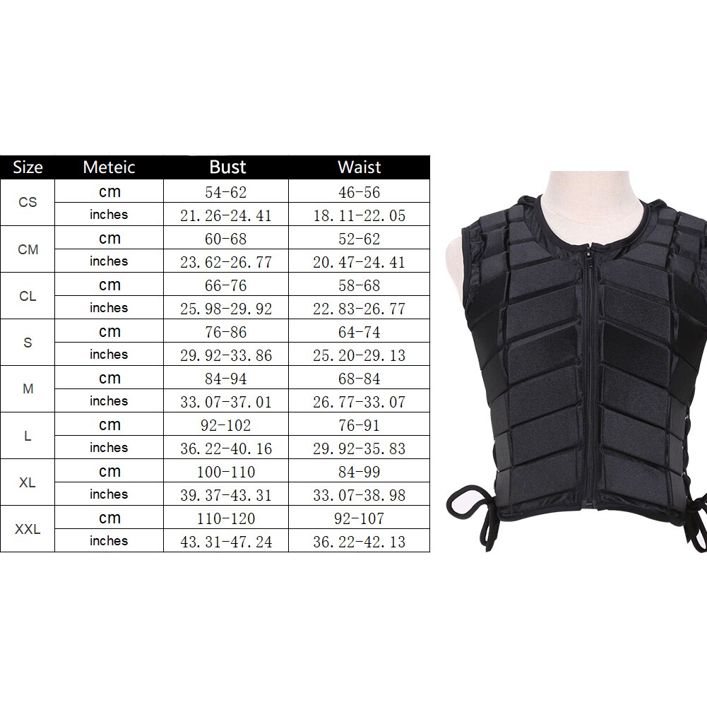 Unisexe adulte équestre enfants gilet de sécurité accessoire corps protection armure sport EVA rembourré équitation Eventer amortissement