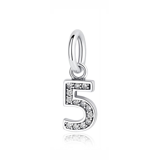 100% 925 Sterling Silver Classic Digital Women's Charm DIY Jewelry Pendant Jewelry: 791343CZ