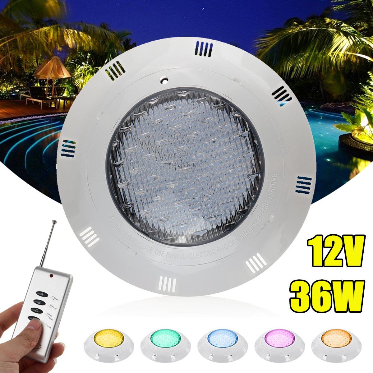 IP68 Waterproof LED Swimming Pool Lights Wall-mounted Underwater Lights Color Changing RGB piscina Lamp Remote Control 36W 12V