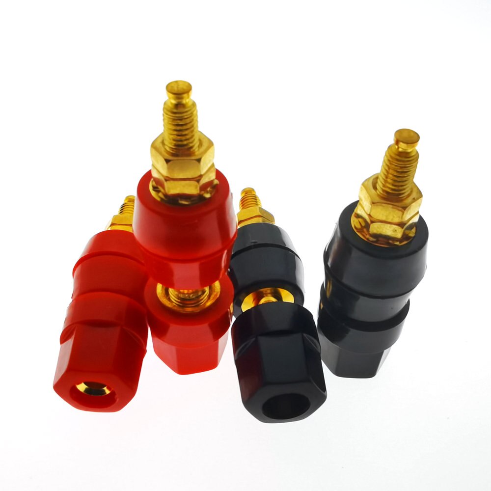 Red Black Banana plugs Couple Terminals Amplifier Terminal Binding Post Banana Speaker Plug Jack