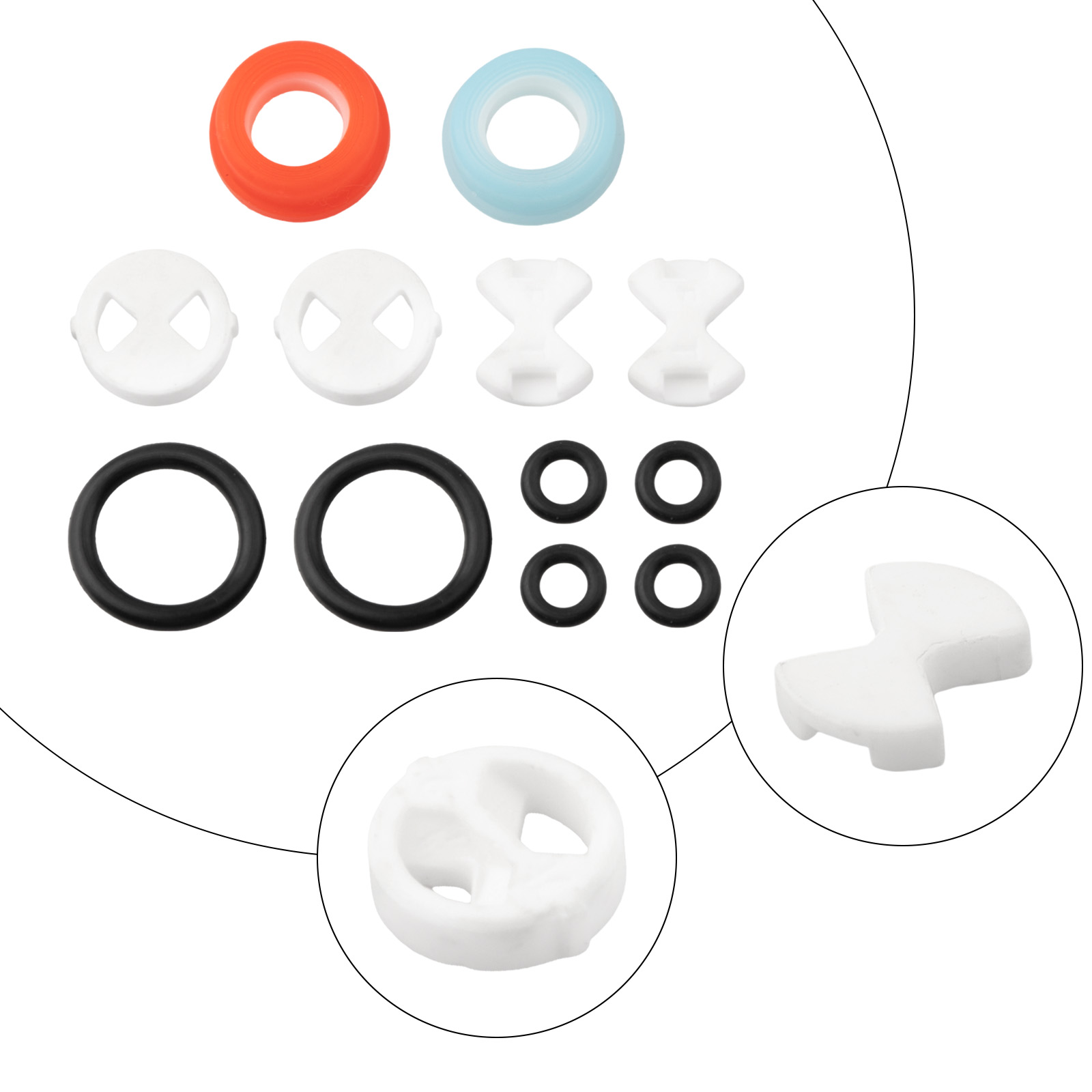 12pc Faucet Cartridge Replacement Kit Faucet Washers For Mixer Faucet Set Copper Valve Core Replacement Valve Core Ceramic Plate