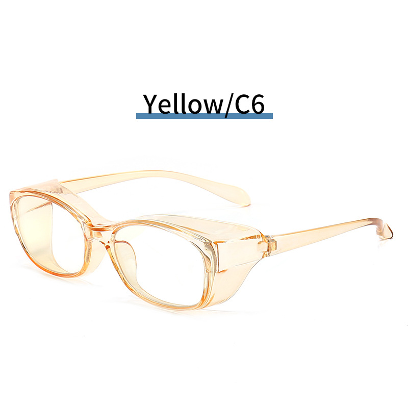 Square Safety Goggles with Side Shields Blue Light Blocking Glasses PC Lens Anti-allergy Windproof Anti Splash Eyewear: C6