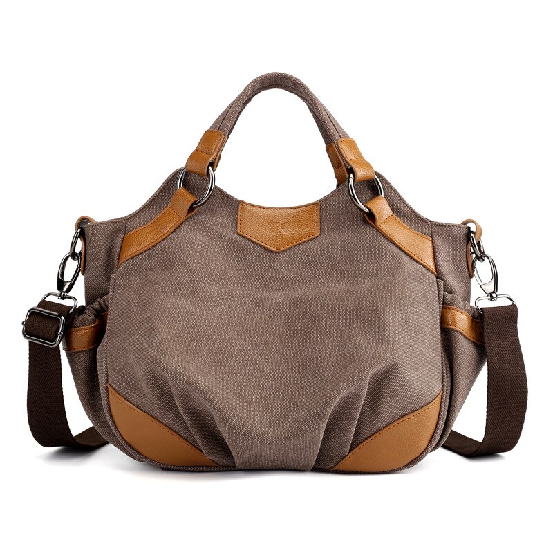 Women Shoulder Bags Small Environmental Canvas Messenger Bag Package Crossbody Bags Purses Casual Handbag for Women: Brown