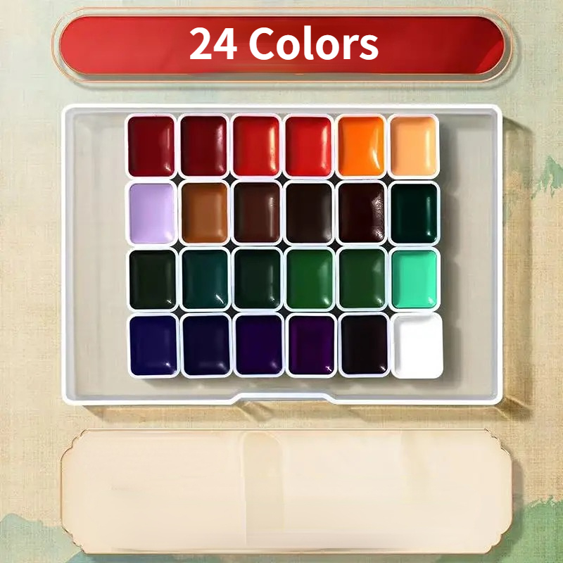 artist watercolor paint 24/36/48/60/98/130colors art set drawing pigment art supplies: Burgundy