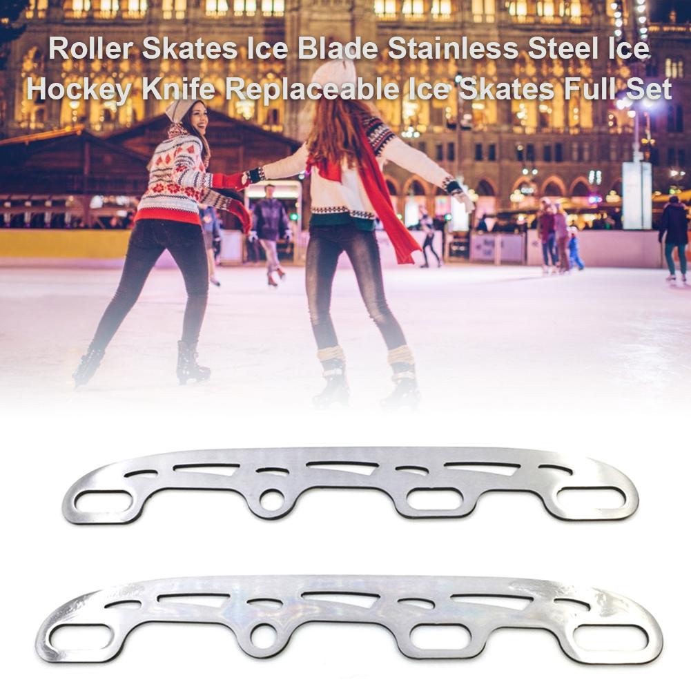 1 Pair Roller Skates Ice Blade Stainless Steel Ice Replaceable Ice Skates Full Set Skating Accessories Roller Skates Blade