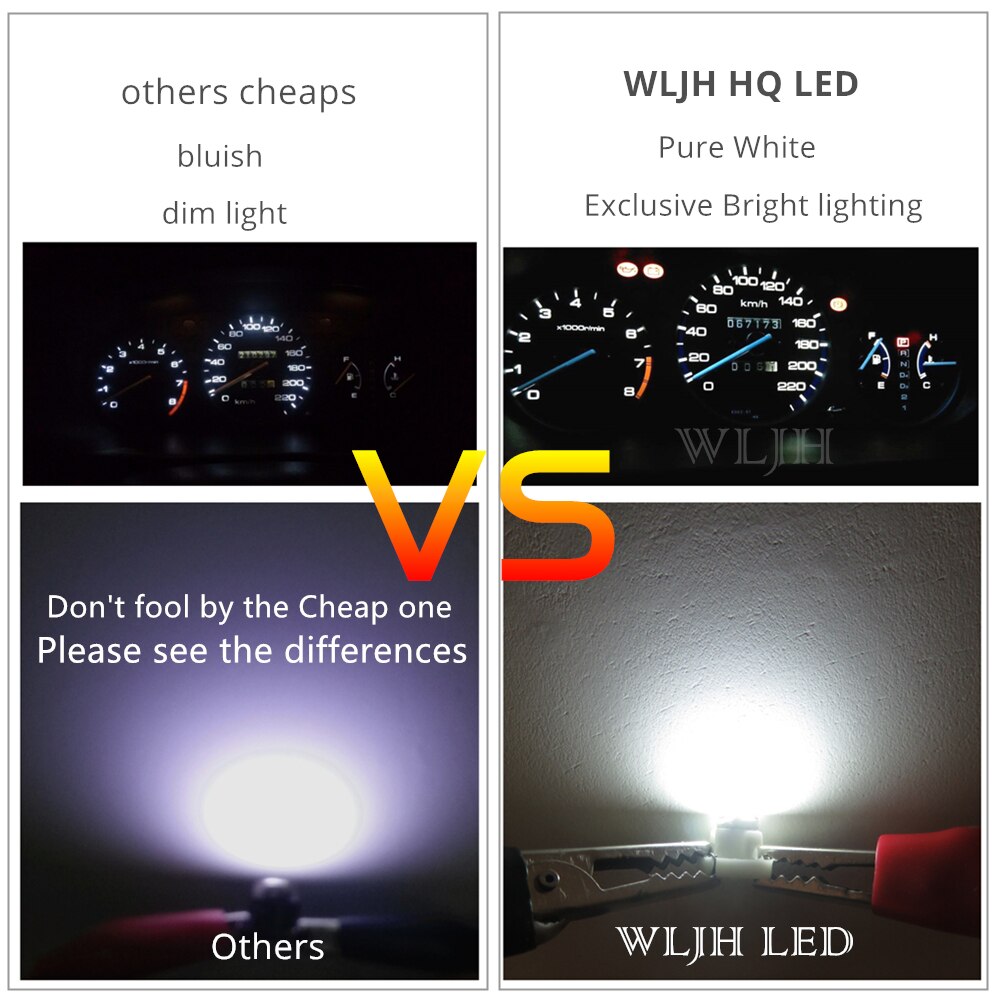 WLJH 10x Auto Led T4.2 Neo Wedge Dash Instrument Panel LED Light Gauge Cluster Lampen Heater EEN/c Klimaat controle Klok Lamp