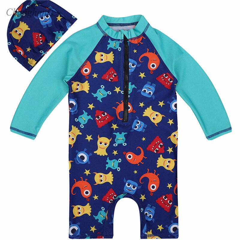 2-9Y Ragazzi Protezioni Bambini di Un Pezzo del Costume Da Bagno Dei Bambini Blu Costumi Da Bagno Bambini Costume Da Bagno Vestiti Del Bambino Manica Lunga Surf Sabbia Indossare Usura: MULTI / 2