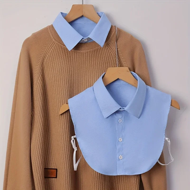 A detachable striped collar shirt vest with a pointed collar to prevent exposure and multifunctional decoration