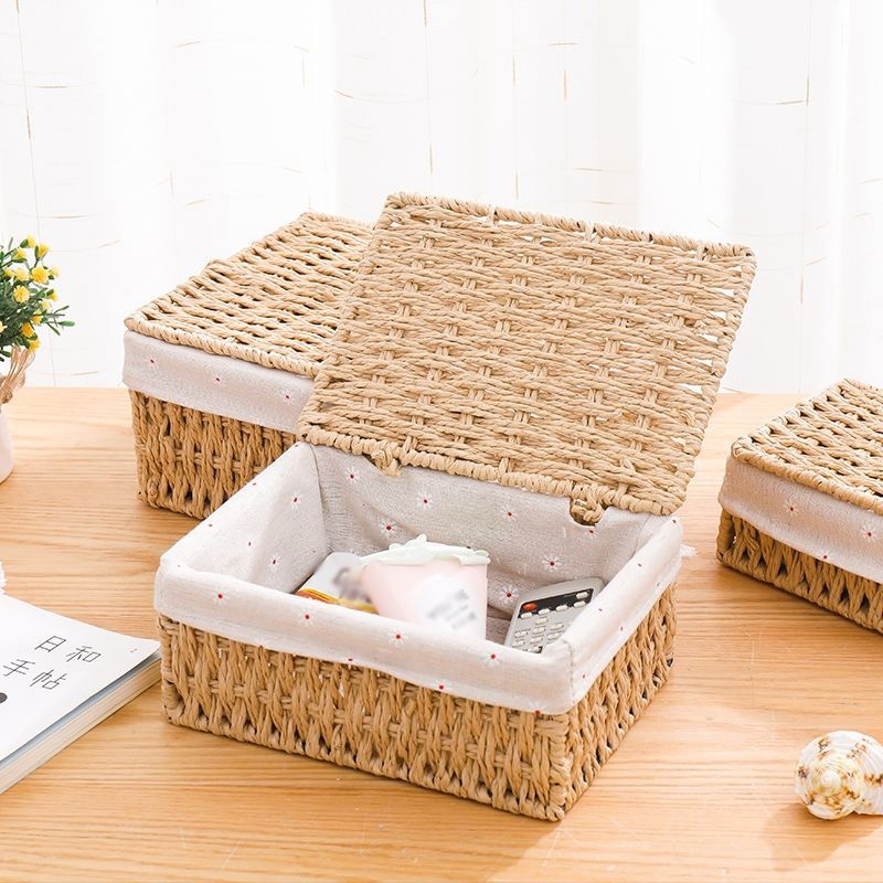 Rieten Opbergmanden Geweven Keuken Organizer Box Wasmand Snack Speelgoed Opbergdozen Bureau Accessoire Room Decor