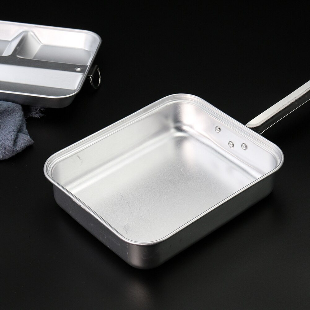 Outdoor Vierkante Aluminium Lunchbox Reizen Camping Barbecue Voedsel Serveren Student Kantine Gestoomde Lunchbox Draagbare