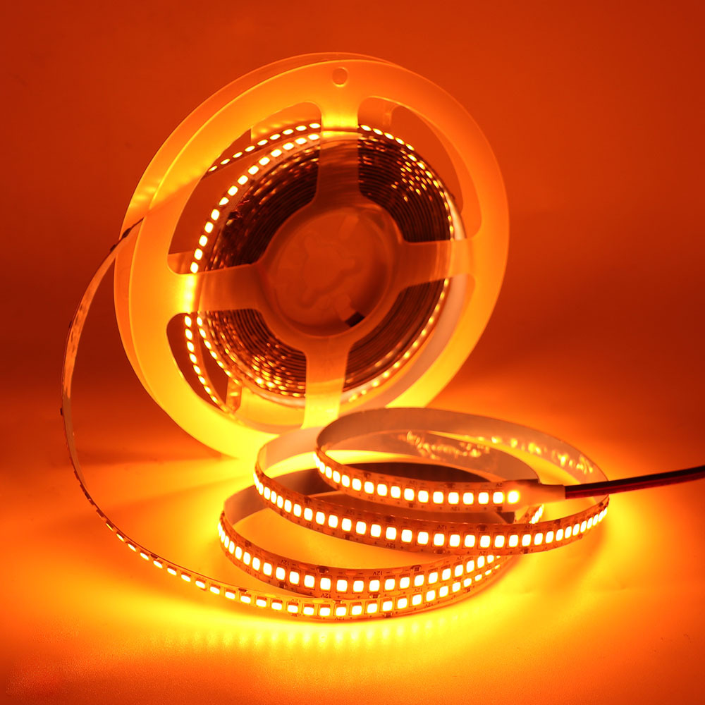 12V 24V 4mm 8mm 10mm naranja ámbar llama LED tira Flexible 1800k 1900k 240leds/m 120leds/m cinta Flexible suave 5M/rollo