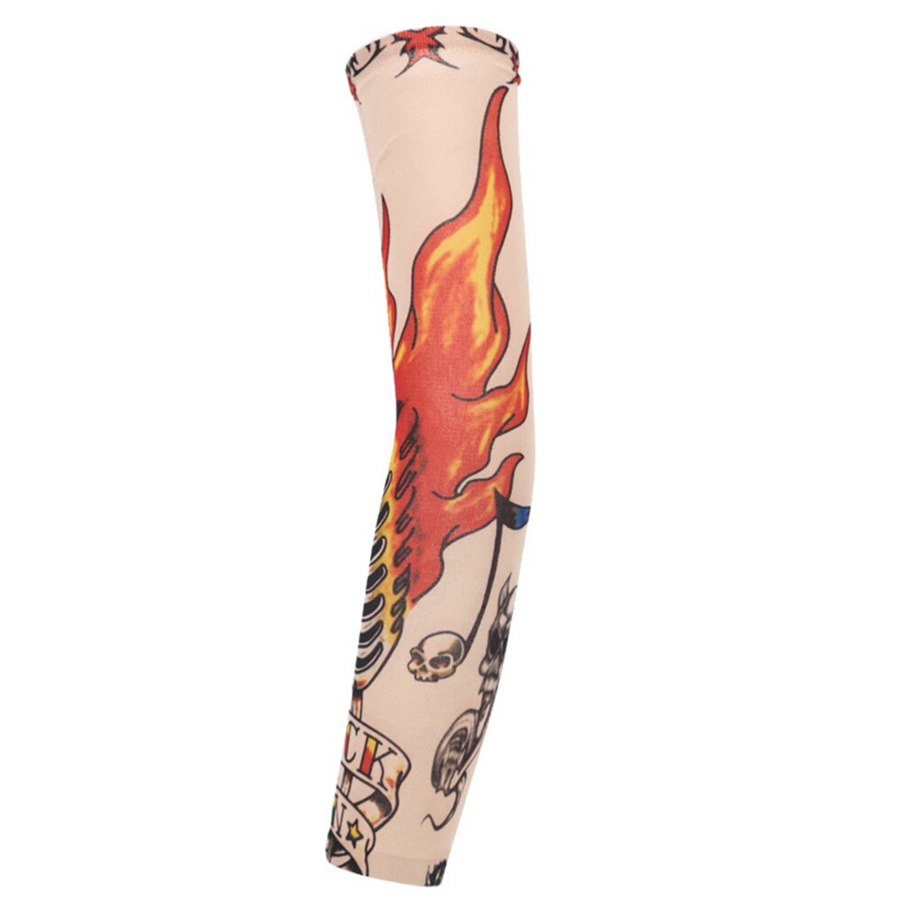 6 Pcs Tattooed Arm Sleeve Sun Block Sleeves Sun Prevention Sleeves for Men Outdoor Riding