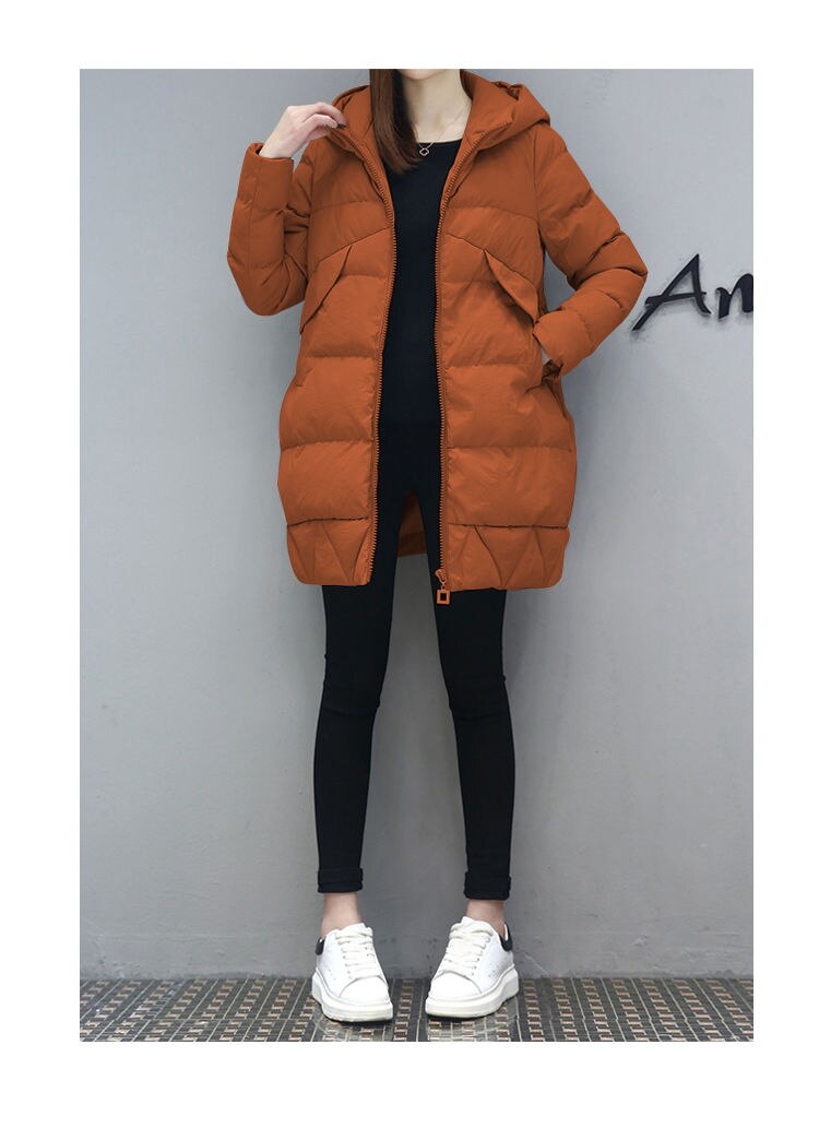 Winterjassen en mantels donsjack capuchon katoenen bontkraag jas dames warme bovenkleding plus size: Karamel / Xxxl