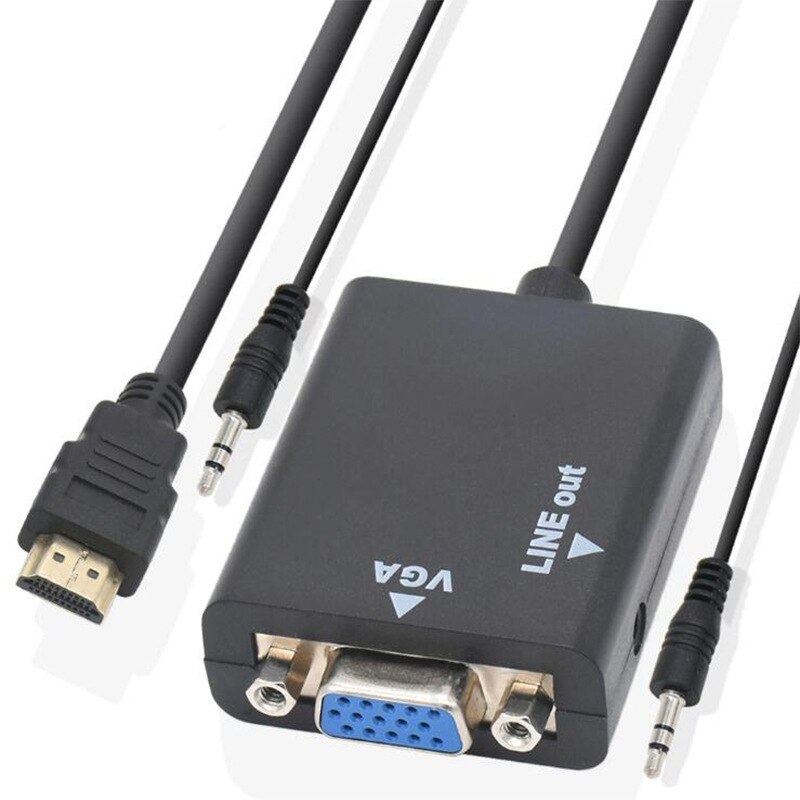 Adaptador HDMI a VGA con audio HDTV macho a VGA hembra Puerto convertidor HDMI a VGA salida 1080P HDTV Audio TV AV HDTV Video