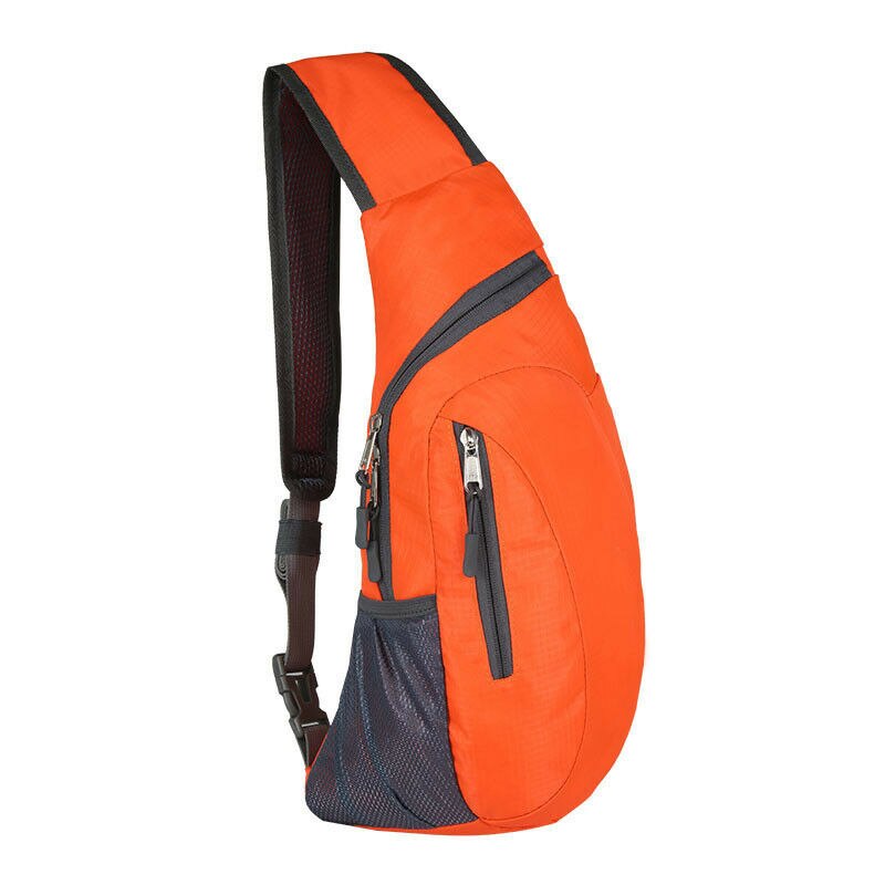 Nova Unisex Sólida Sling Saco Corpo Cruz Ombro Desporto Ao Ar Livre Peito Cintura Packs Caminhadas Viagem de Acampamento: Laranja