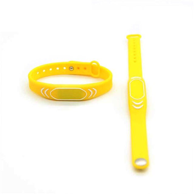 30 st 125 khz  em4100 rfid handledsetiketter  tk4100 nyckelbricka armbandsetiketter mart justerbart armband armband id-kort: Gul