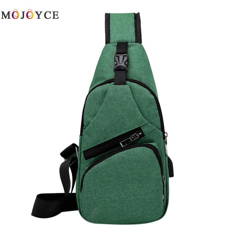 Sac de voyage en toile multifonction pour homme, sacoche de poitrine, chargeur USB, à bandoulière, sac à main pour téléphone: green
