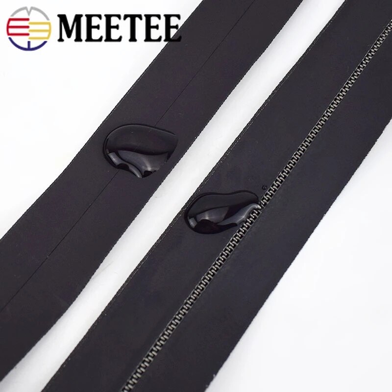 1Meter 5# Black Invisible Waterproof Zippers Nylon Zipper For Sewing Outdoor Jacket Bags Suitcases Coil Zips DIY Accessories