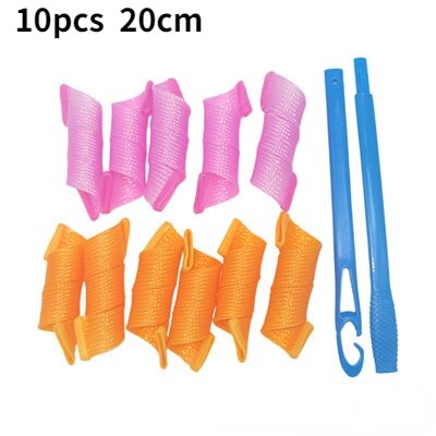 10/12 stück hitzefreie lockenwickler, magische wellenformer, spiralförmige haarwickler, wellenwickler, damen-frisurenwickler, haarstyling-werkzeuge: 20cm rollen