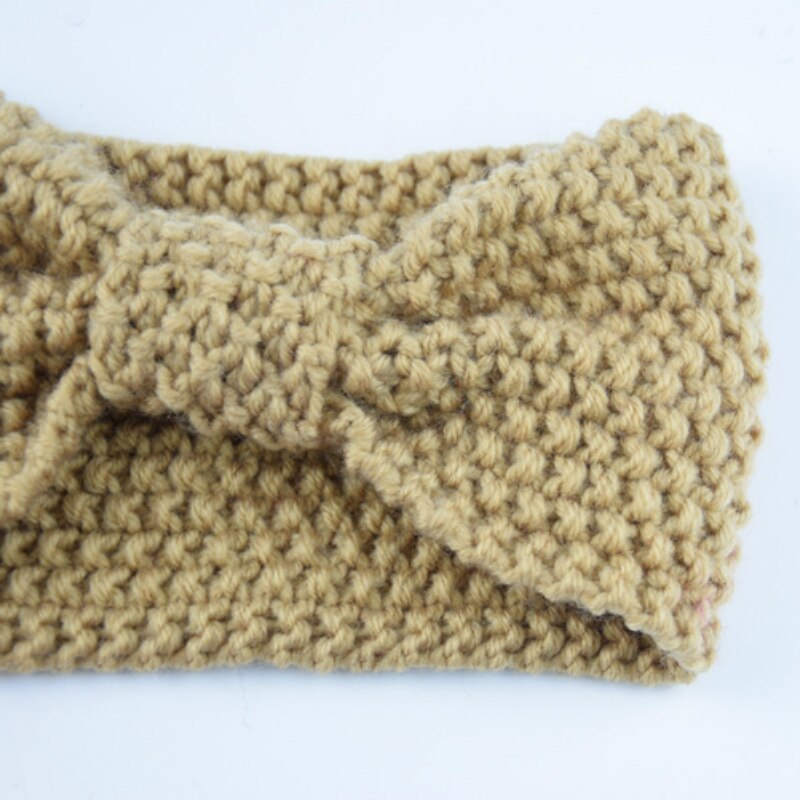 automne hiver plus oreille tricoté bandeau pour femmes filles solide laine chapeaux Turban bandeau tête enveloppement pour dame