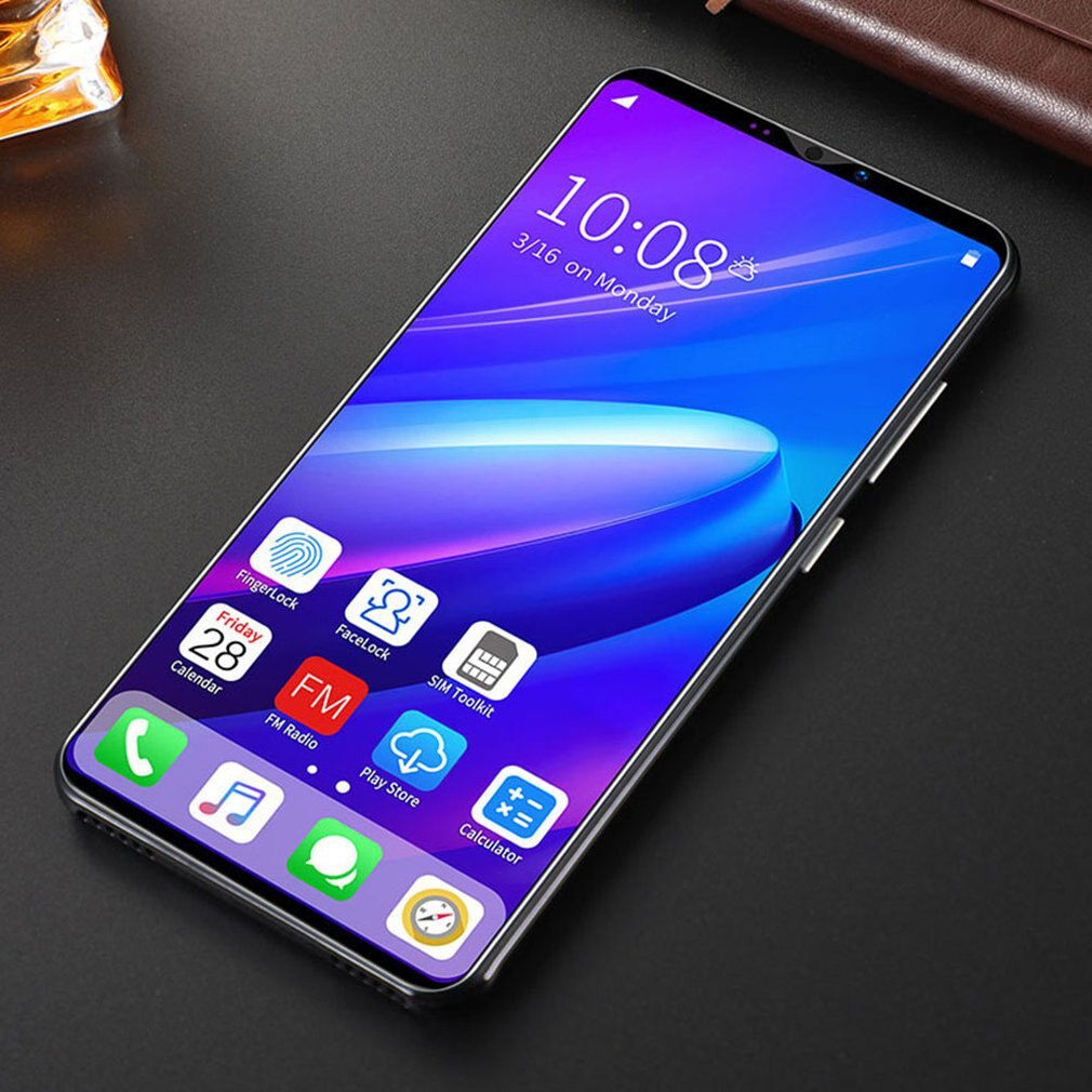 Dual-core  p40 pro smartphone 5.8 tommers skjerm smarttelefon 512m+4g android smarttelefon 3d glassbelagt bakdeksel svart